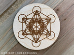 Load image into Gallery viewer, Metatron Cube - Wooden Coasters and Grids
