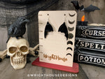 Load image into Gallery viewer, Witchy Black Bat Wings - Cut Halloween Earrings - Gloss Black Acrylic Handmade Jewelry
