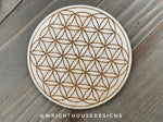 Load image into Gallery viewer, Flower Of Life - Single Wooden Coaster
