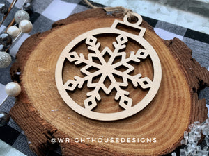 Wooden Snowflakes - Christmas Tree Ornaments - Winter Decorations
