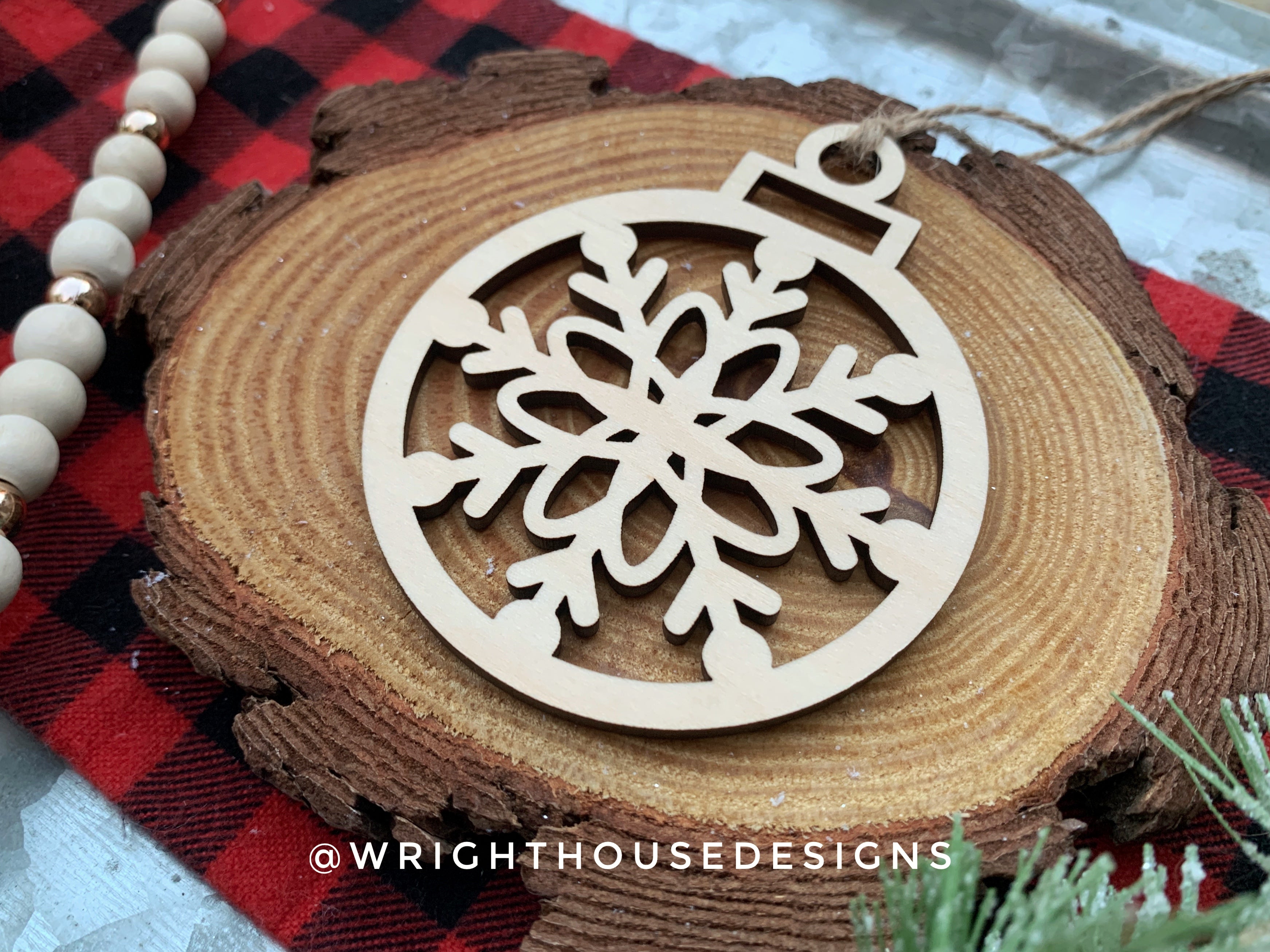 Wooden Snowflakes - Christmas Tree Ornaments - Winter Decorations
