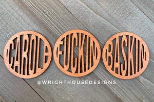 Comical Tiger TV Show Memento - Wooden Coaster Set
