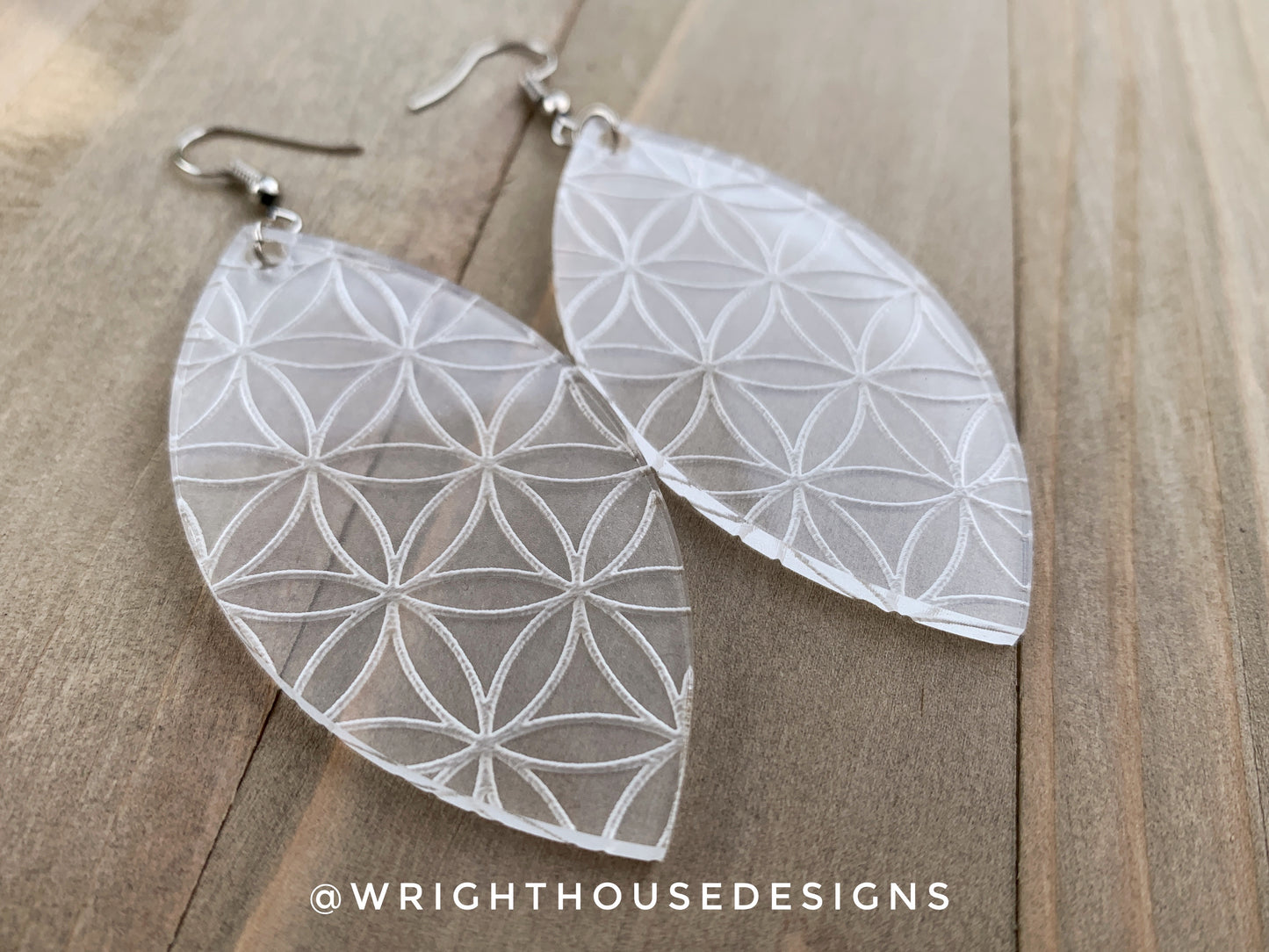 Full Flower of Life - Acrylic Oblong Earrings