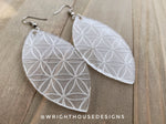 Load image into Gallery viewer, Full Flower of Life - Acrylic Oblong Earrings
