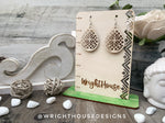 Load image into Gallery viewer, Geometric Teardrop Earrings - Style 3 - Select A Stain - Rustic Birch Wooden Handmade Jewelry
