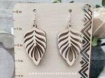 Load image into Gallery viewer, Peacock Feather Dangle Earrings - Style 9 - Rustic Birch Wooden Handmade Jewelry
