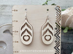 Load image into Gallery viewer, Peacock Feather Dangle Earrings - Style 10 - Rustic Birch Wooden Handmade Jewelry

