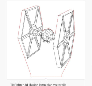 Star Wars Ships - Acrylic LED Base Light - Fan Art For Movie Enthusiasts