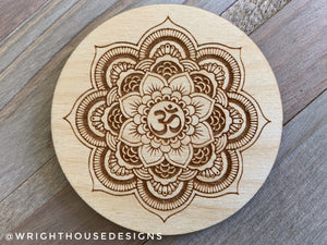 Mandala Ohm - Wooden Coasters and Grids