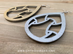 Load image into Gallery viewer, Gold and Silver - Geometric Chain Pattern - Painted Wooden Earrings
