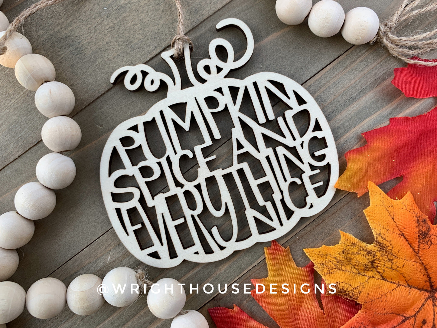 Pumpkin Season - Wooden Pumpkin Ornament Set