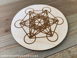 Load image into Gallery viewer, Metatron Cube - Wooden Coasters and Grids
