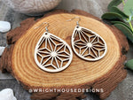 Load image into Gallery viewer, Geometric Teardrop Earrings - Style 2 - Select A Stain - Rustic Birch Wooden Handmade Jewelry
