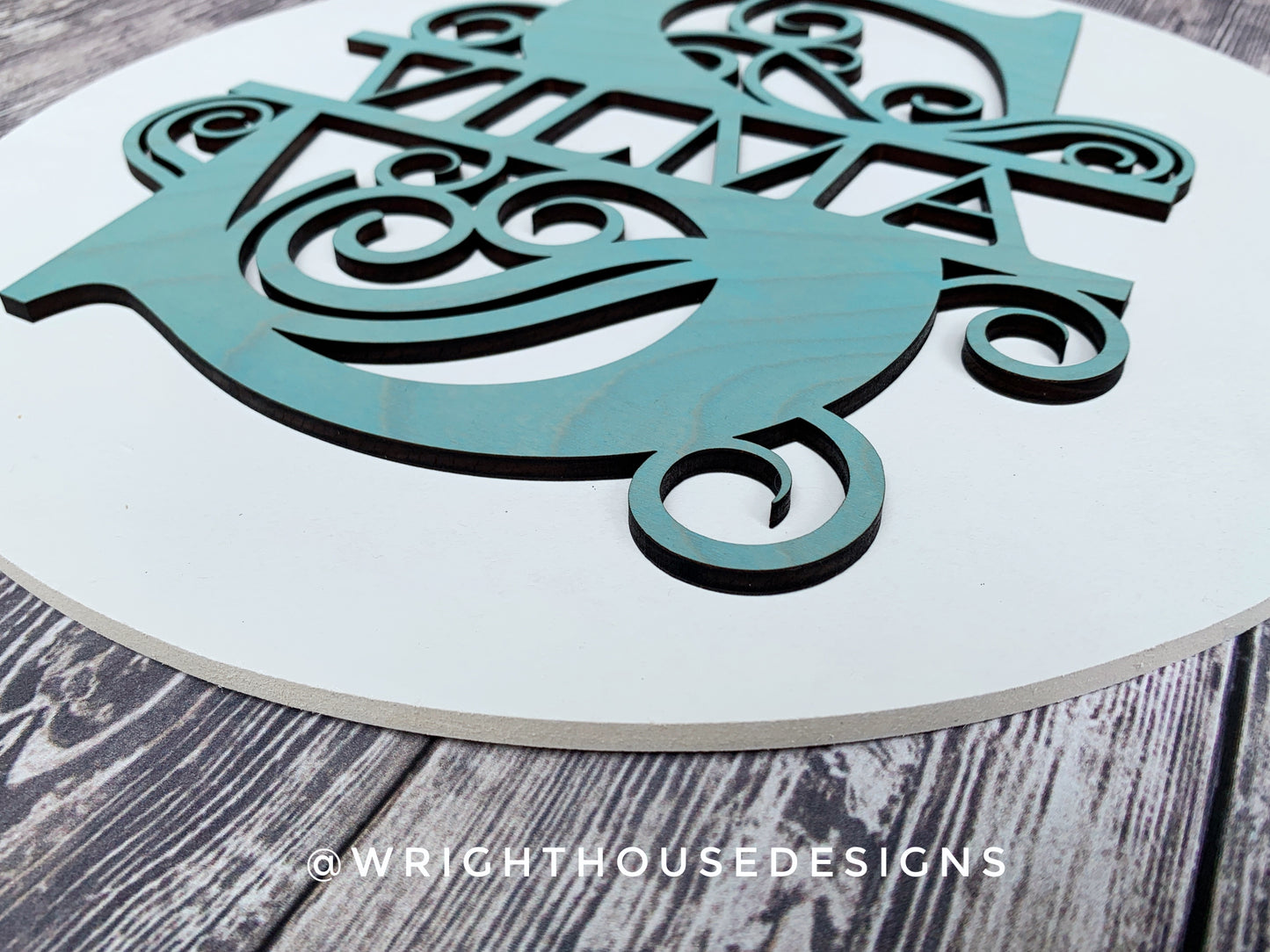 Custom Swirl Split Monogram  - Wall Sign and Accents