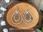 Load image into Gallery viewer, Geometric Teardrop Earrings - Style 8 - Select A Stain - Rustic Birch Wooden Handmade Jewelry
