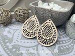 Load image into Gallery viewer, Geometric Teardrop Earrings - Style 7 - Select A Stain - Rustic Birch Wooden Handmade Jewelry
