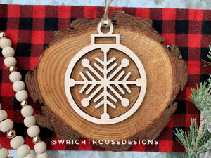 Wooden Snowflakes - Christmas Tree Ornaments - Winter Decorations