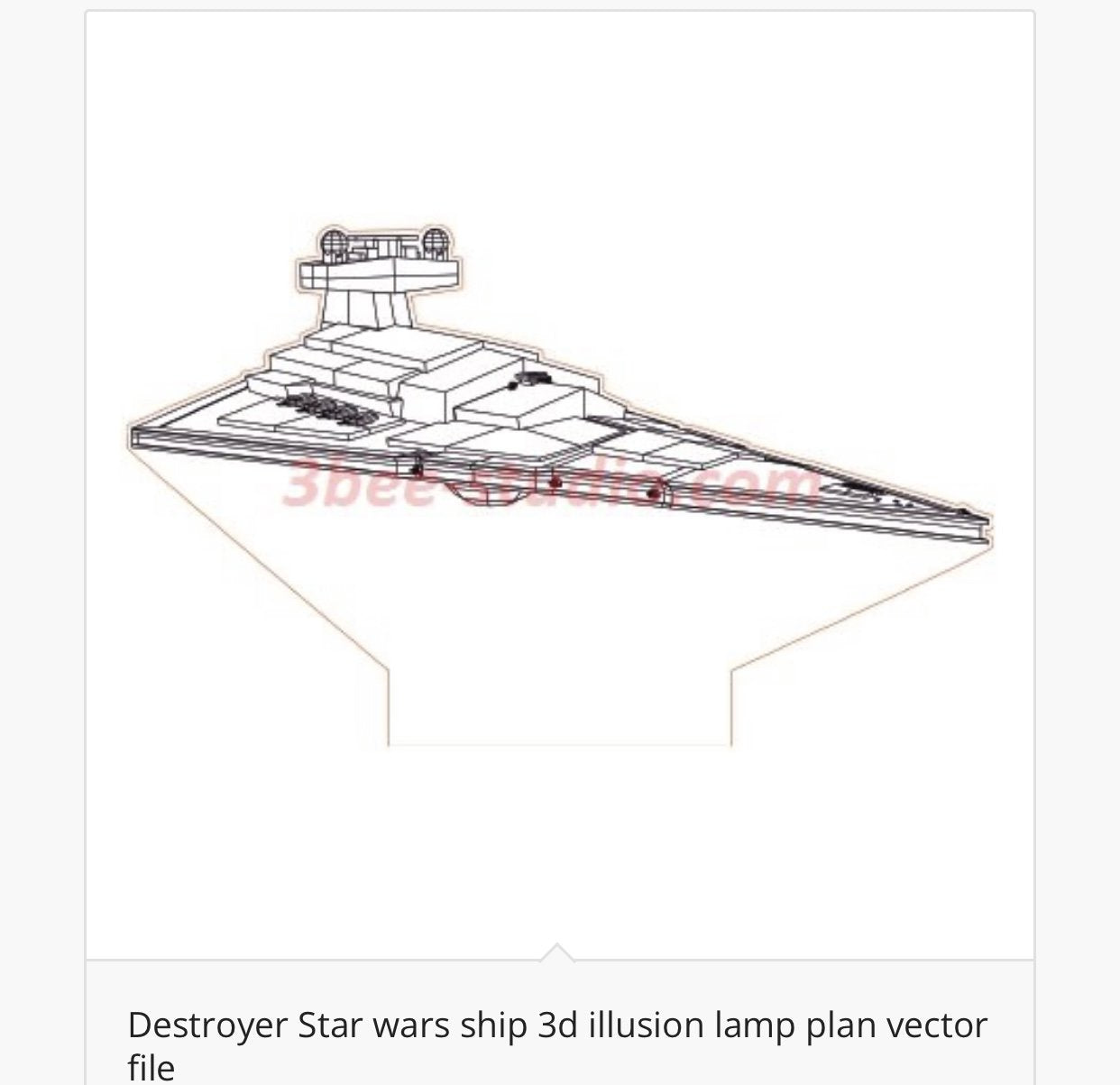 Star Wars Ships - Acrylic LED Base Light - Fan Art For Movie Enthusiasts