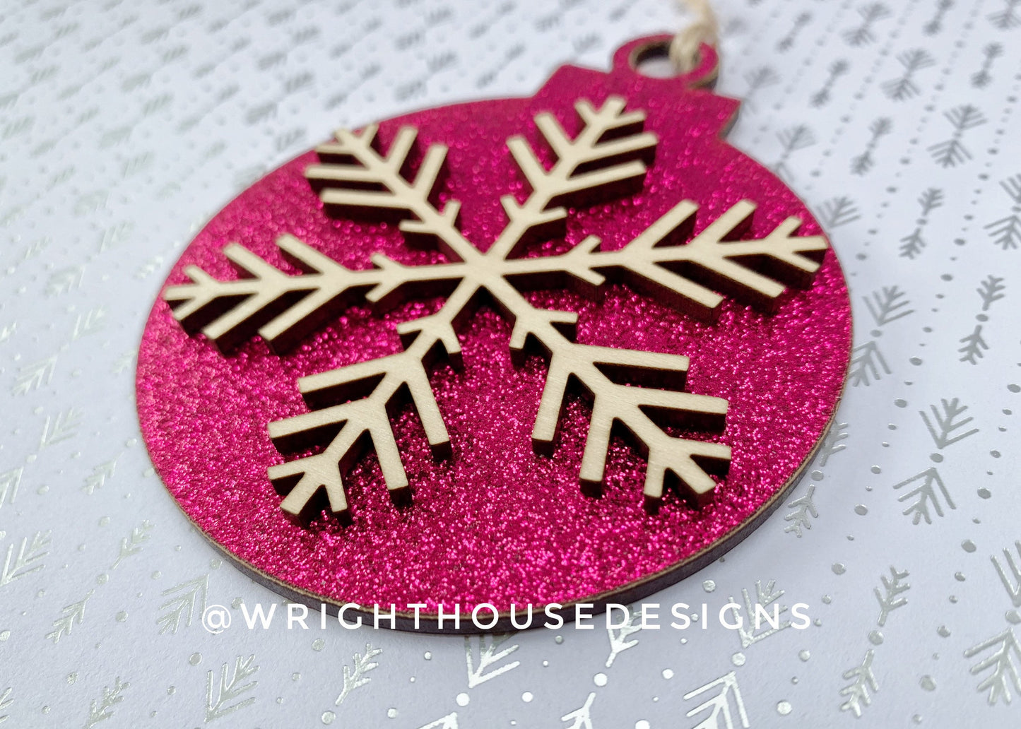 Glitter Card Stock 3D Snowflake - Christmas Tree Ball Ornament