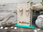 Load image into Gallery viewer, Peacock Feather Dangle Earrings - Style 8 - Rustic Birch Wooden Handmade Jewelry
