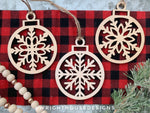 Load image into Gallery viewer, Wooden Snowflakes - Christmas Tree Ornaments - Winter Decorations
