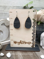 Load image into Gallery viewer, Minimalist Dangle Earrings - Select A Stain - Rustic Birch Wooden Handmade Jewelry
