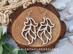 Load image into Gallery viewer, Peacock Feather Dangle Earrings - Style 1 - Rustic Birch Wooden Handmade Jewelry

