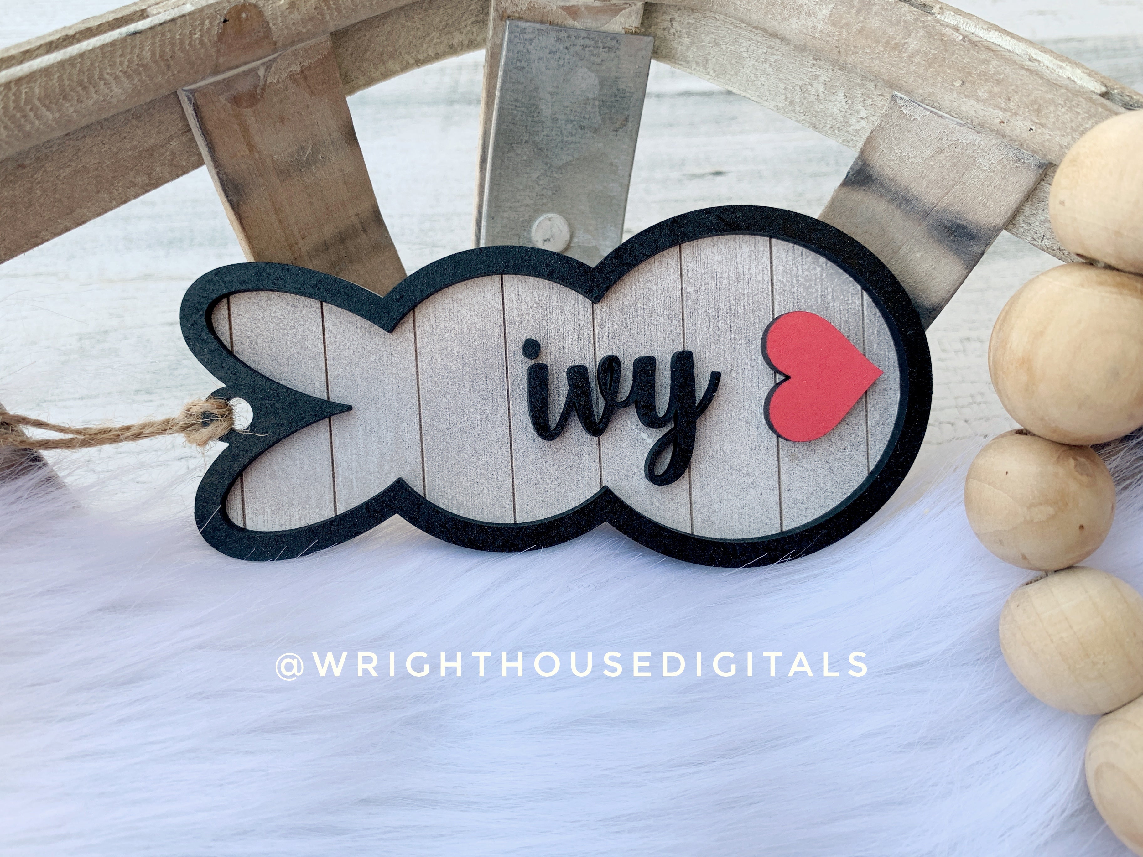 Farmhouse Easter Bunny Basket Tag - Personalized Gift Bag Tag - Custom Wooden Name Tags - Baby Announcements