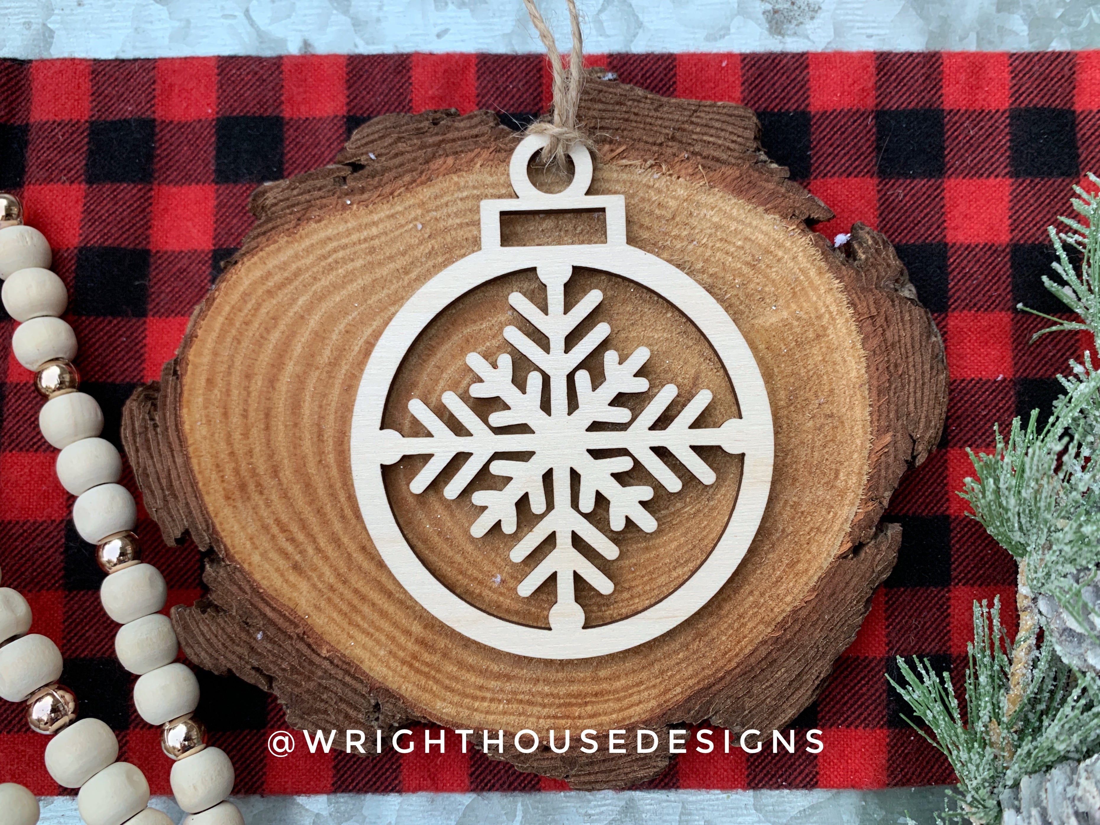 Wooden Snowflakes - Christmas Tree Ornaments - Winter Decorations