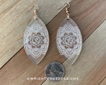 Load image into Gallery viewer, Ohm Floral Mandala - Acrylic Oblong Earrings
