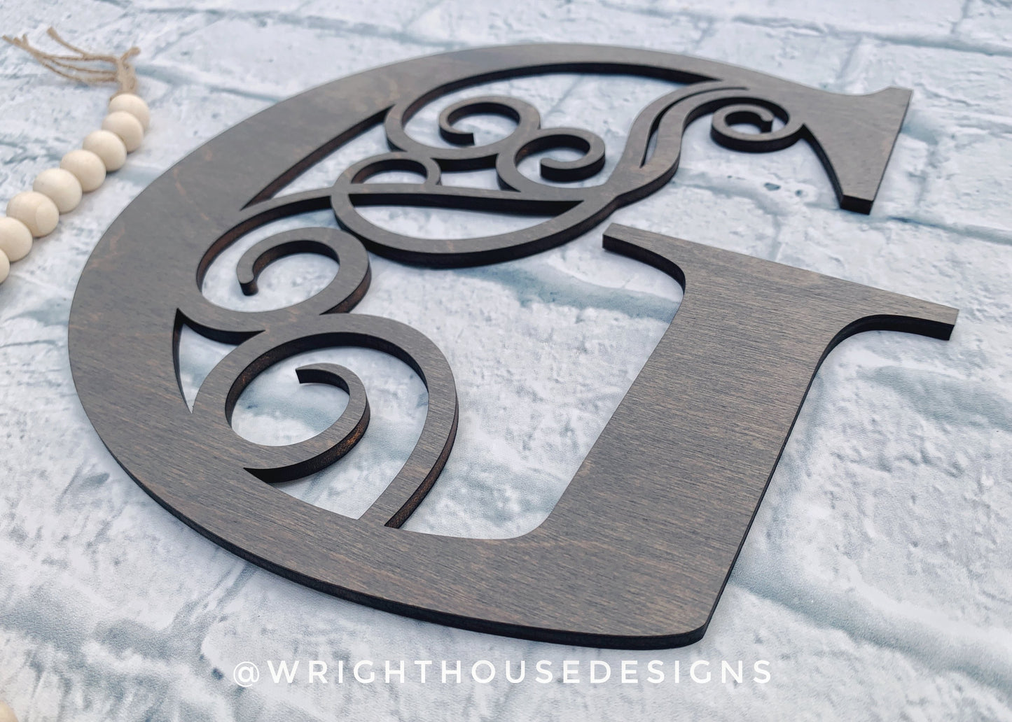Custom Swirl Initial Monogram  - Wall Sign and Accents