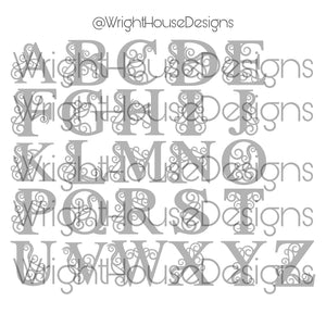 Custom Swirl Split Monogram  - Wall Sign and Accents