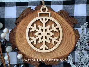 Wooden Snowflakes - Christmas Tree Ornaments - Winter Decorations
